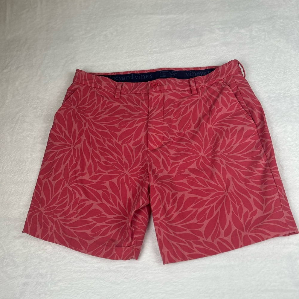 Vineyard Vines Performance Chino Shorts Mens 36 Pink Bloom 8" Breaker